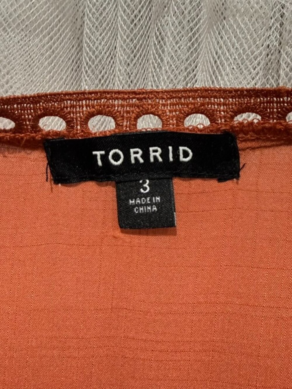 Torrid Women's Size 3 Burnt Orange Open Front Maxi Kimono Cover Up Crochet Trim - Picture 7 of 9